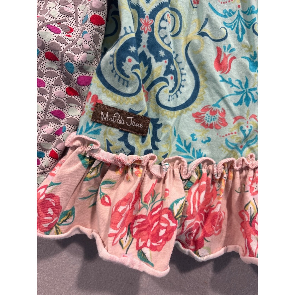 Matilda Jane Girls Mixed Print Floral Paisley Ruffle Tunic Top 18-24M - Picture 4 of 5